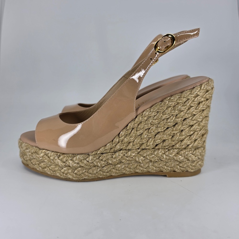 Stuart Weitzman Platform Heels Women Size 7.5 Espadrille Wedge Braided Leather
